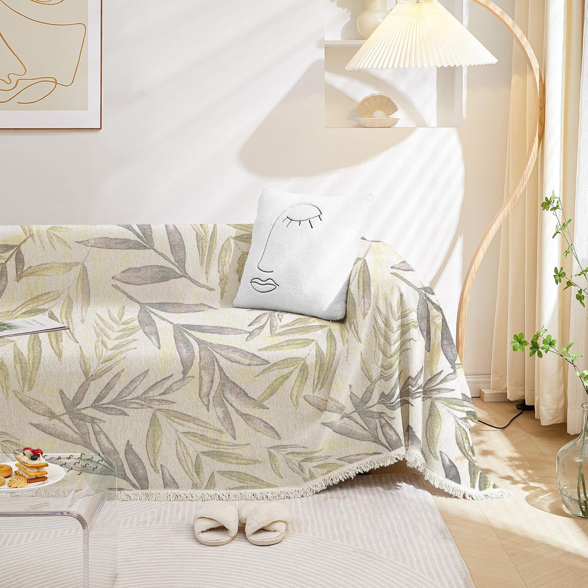 Super Soft Throws for Sofa and Couch – Forest Mosaic Green