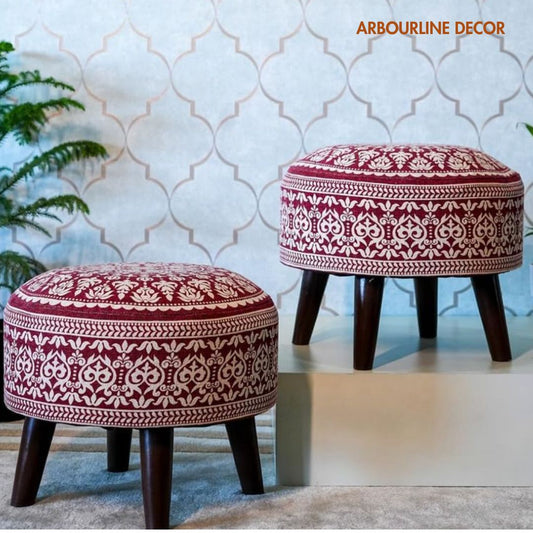 Handcrafted Mandala Tuffet - 14 Inches